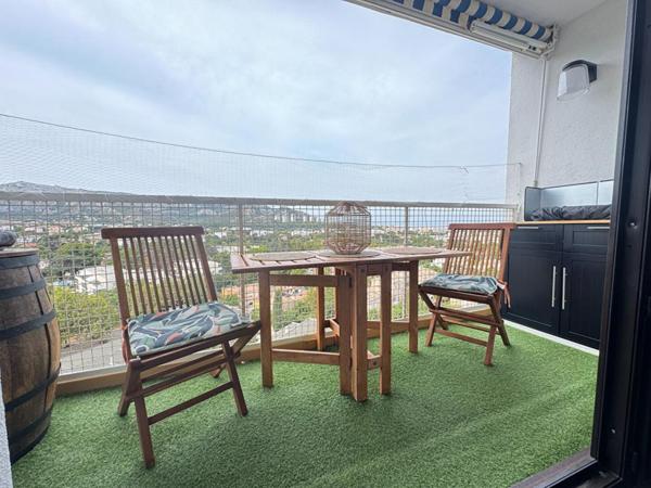 13009 Proche Mazargues T3/4 avec vue mer dans copro fermée