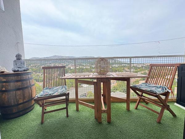 13009 Proche Mazargues T3/4 avec vue mer dans copro fermée