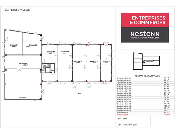 RESTE 14 Cellules commerciales ou médicales sur la commune de FRETHUN de 57m2 à 136m2 en RDC + 1er étage avec ASCENSEUR