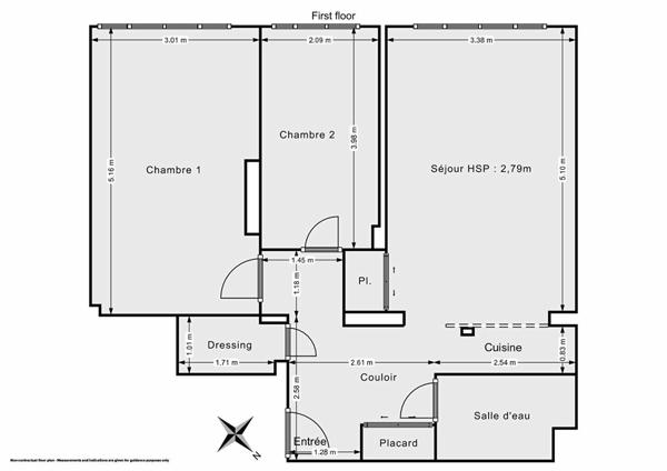 Appartement à vendre    3 pièces • 58,07 m2    Paris 14