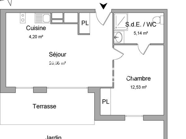 Location Appartement 2 pièces 42.4 m² - BAT C Angers 49000