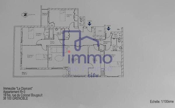 Appartement 6 pièces                                        - 38100 Grenoble Réf : 21564