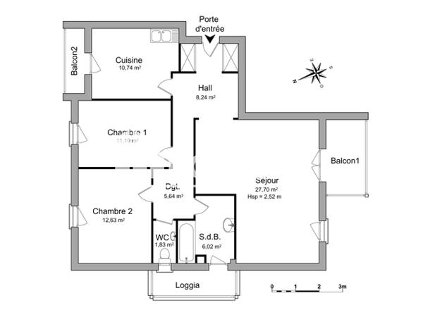 Location Appartement 4 pièces 83.5 m² - 18 ALLEE DES MARRONNIERS Logelbach 68124