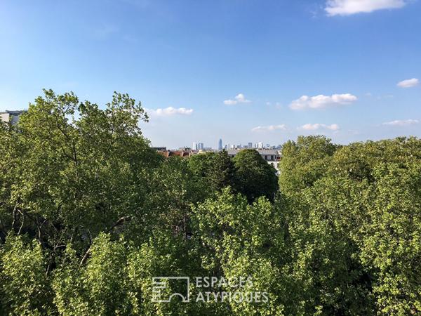 Dernier étage avec vue dégagée et jardin partagé