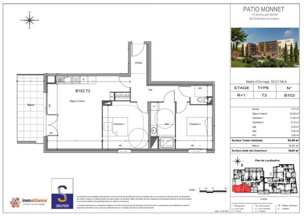 Location Appartement 3 pièces 64 m² - Morières-lès-avignon 84310