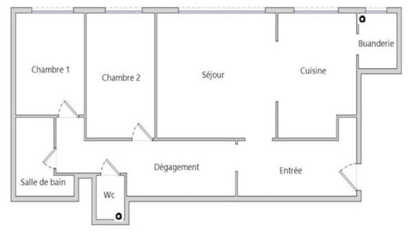 Appartement à vendre 3 pièces de 63 m²