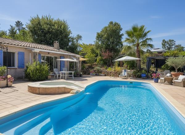 Vidauban (83550) Villa de plain-pied avec studio indépendant, piscine et vue panoramique