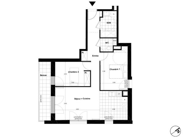 Appartement 3 pièce(s)