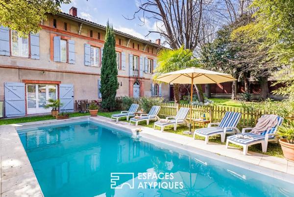 Toulousaine avec son parc arboré et piscine proche de la Côte Pavée et Balma