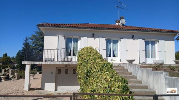 Maison sur sous‑sol avec jardin arboré – Verteillac