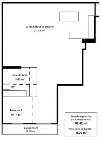 Appartement 2 pièces 93 m2