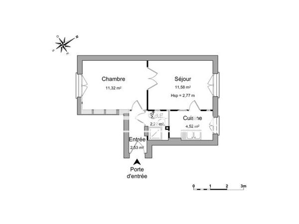 Location Appartement 2 pièces 32.17 m² - 31 RUE RACINE Montrouge 92120
