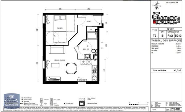 Appartement à louer 2 pièces 42.5m² Armentières (59280)