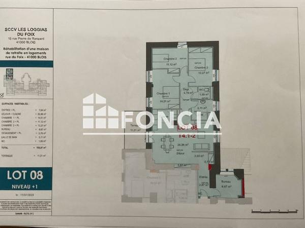 À vendre Appartement 4 pièces 100.97 m² - Blois 41000