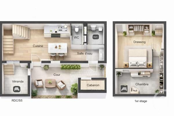 Appartement F4 à vendre  4 pièces - 83,19 m 2   LE CHESNAY  - 78