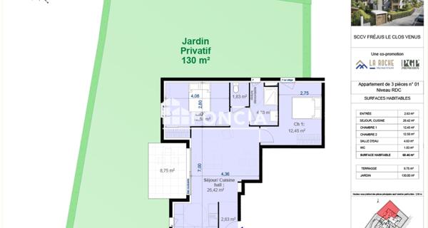 À vendre Appartement 3 pièces 60 m² - Fréjus 83600