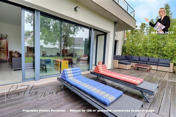 Maison Pornichet 8 pièce(s) 188 m2 -  3 chambres (5, possible) et bureau - Garage - Vie de plain-pied