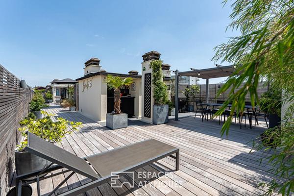 Boulogne Nord, dernier étage esprit loft avec Rooftop confidentiel.