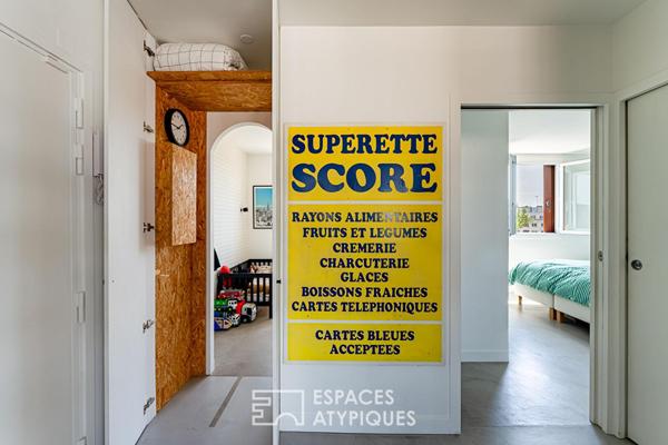 Boulogne Nord, dernier étage esprit loft avec Rooftop confidentiel.