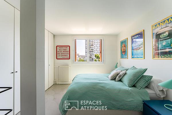 Boulogne Nord, dernier étage esprit loft avec Rooftop confidentiel.