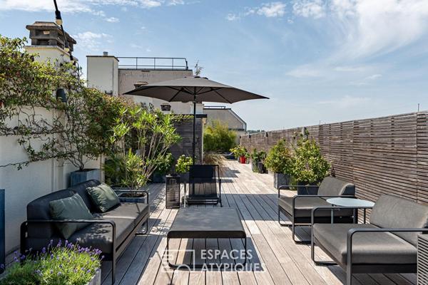 Boulogne Nord, dernier étage esprit loft avec Rooftop confidentiel.