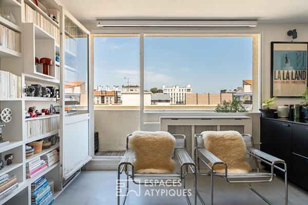 Boulogne Nord, dernier étage esprit loft avec Rooftop confidentiel.