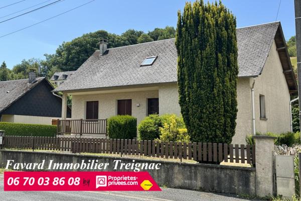 Maison  120 m²  3 chambres - garage  et  jardin plat  850 m² 19 260 TREIGNAC