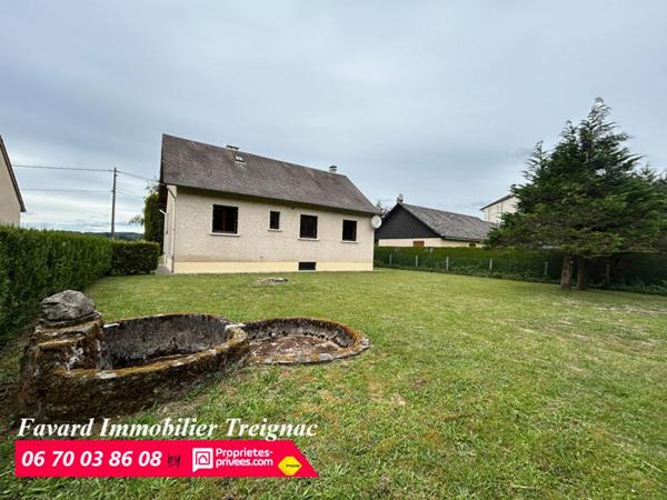 Maison  120 m²  3 chambres - garage  et  jardin plat  850 m² 19 260 TREIGNAC