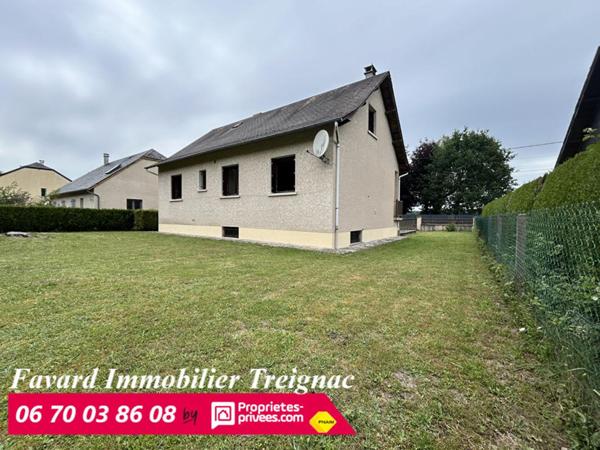 Maison  120 m²  3 chambres - garage  et  jardin plat  850 m² 19 260 TREIGNAC