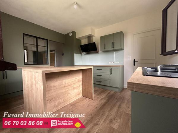 Maison  120 m²  3 chambres - garage  et  jardin plat  850 m² 19 260 TREIGNAC