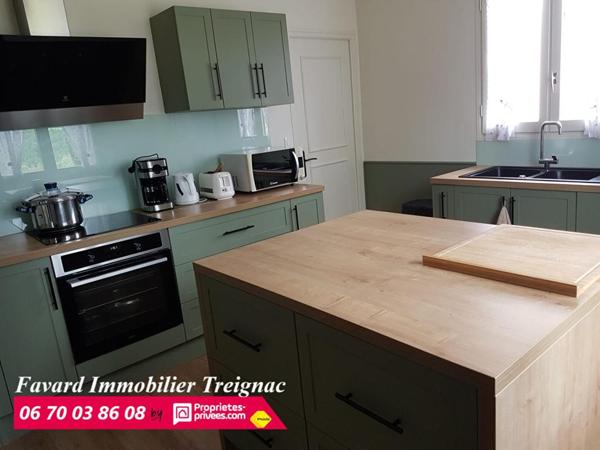 Maison  120 m²  3 chambres - garage  et  jardin plat  850 m² 19 260 TREIGNAC