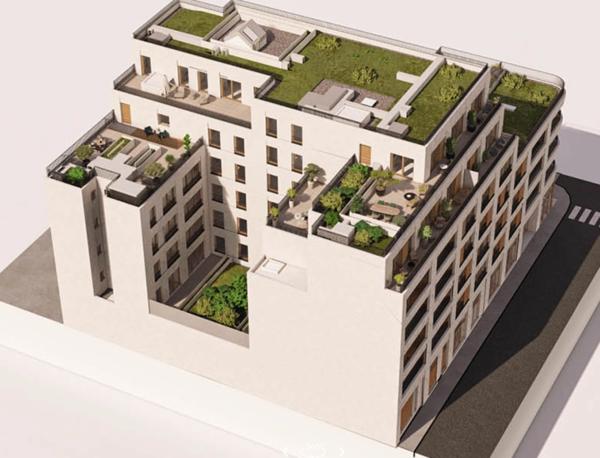 appartement T3 neuf à vendre PARIS 18e, surface habitable 69.60 m2 + loggia 7 m2 + parking