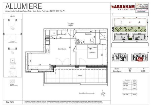 Appartement 2 pièces - 49800 Trélazé
