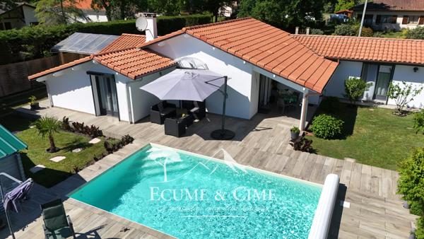 Maison type landaise rénovée avec piscine proche du lac