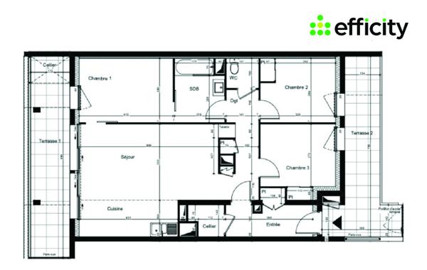 Appartement
         4 pièces
        - 80 m² 291 500 € *