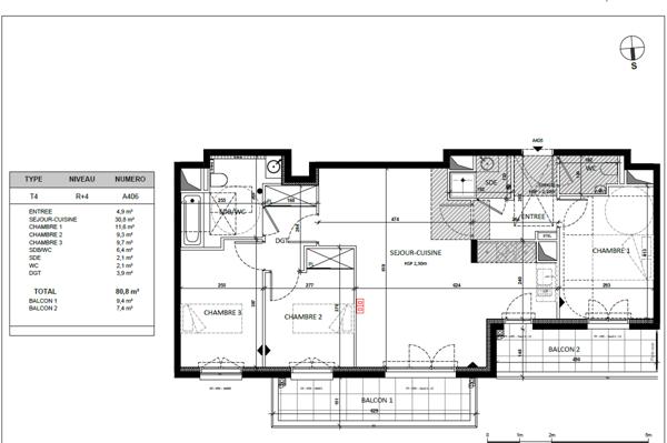 Appartement 4 pièces - 85 m²