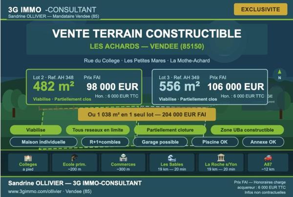 Vente / Terrain constructible