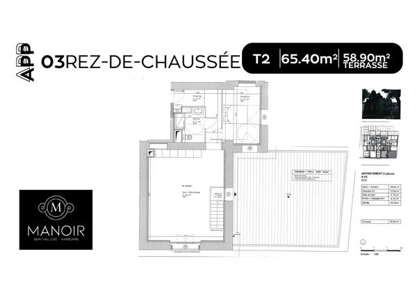 Appartement 2 pièces 64.4 m2
