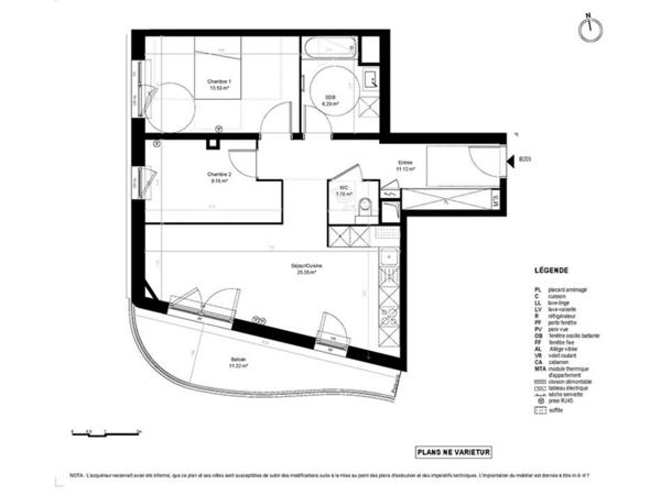 Appartement à vendre 3 pièces 67 m² Dunkerque