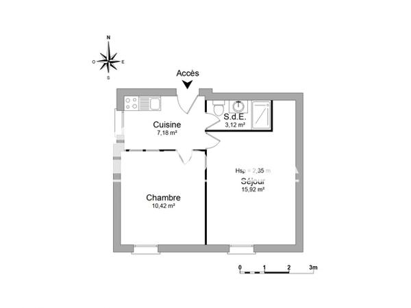 Location Appartement 2 pièces 36.64 m² - 6 PLACE SAINT BRUNO Grenoble 38000