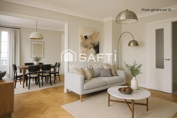 T4 de 67m² quartier Aguillon  balcon + loggia + cave