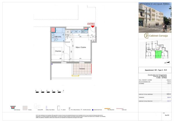 Appartement T2 à vendre  2 pièces - 42,05 m2 ISTRES - 13