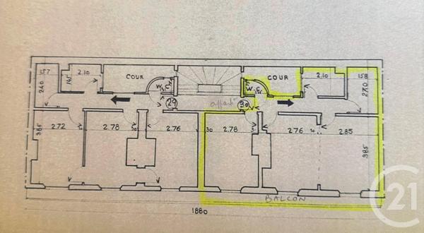 Appartement F3 à vendre  3 pièces - 45,49 m 2   PARIS  - 75011