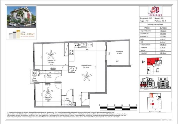 Appartement 3 pièces de 74 m² à Saint-Paul (97460)