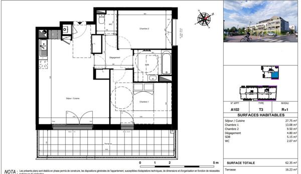 A VENDRE Appartement de type 3 en plein bourg de Saint Sylvain d'Anjou