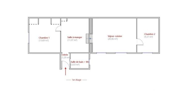 Appartement à vendre 4 pièces 59 m² Paris 15