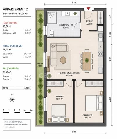 Appartement de 3 pièces de 61 M² à GRANVILLE