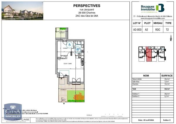 Appartement à louer 2 pièces 53m²