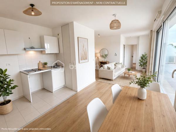 Nouveauté / Carquefou centre / T2 situé au 2ème et dernier étage d'une copropriété de 2018 encore sous garantie décennale !
Il vous propose une pièce de vie avec espace cuisine donnant sur une terrasse de20m2 environ sans vis à vis, une salle de bain avec toilettes. 
Une place de stationnement sécurisée. 
Idéalement situé à proximité des commerces, transports ( arrêt Charbonneau (E5/85/95)