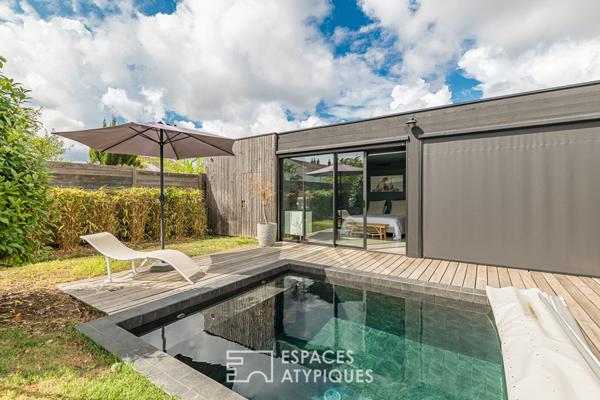 Maison contemporaine de plain pied avec piscine